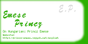 emese princz business card